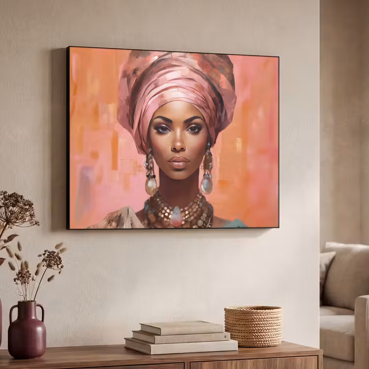 Art Frame - Kunst - Vrouw - Roze - Sieraden - Portret — 4