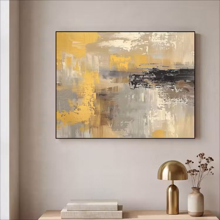 Art Frame - Abstract - Geel - Modern - Beige — 3