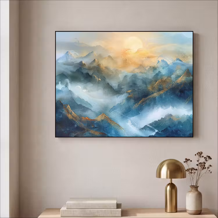 Art Frame - Abstract - Landschap - Bergen - Blauw - Modern — 3