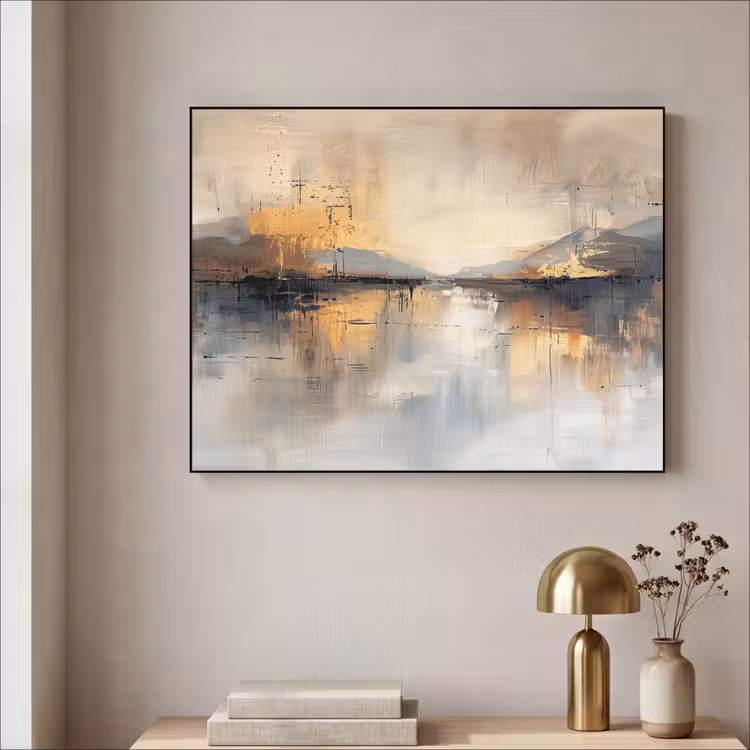 Art Frame - Abstract - Modern - Beige - Aesthetic - Goud — 3