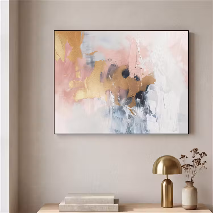 Art Frame - Abstract - Pastel kleuren - Goud - Modern - Aesthetic — 3