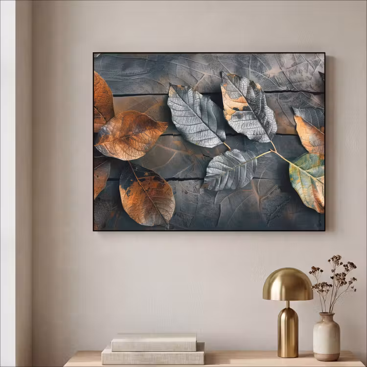 Art Frame - Bladeren - Herfst - Grijs - Natuur — 3
