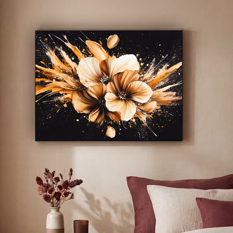 Art Frame - Bloemen - Goud - Graffiti - Zwart - Abstract — 2