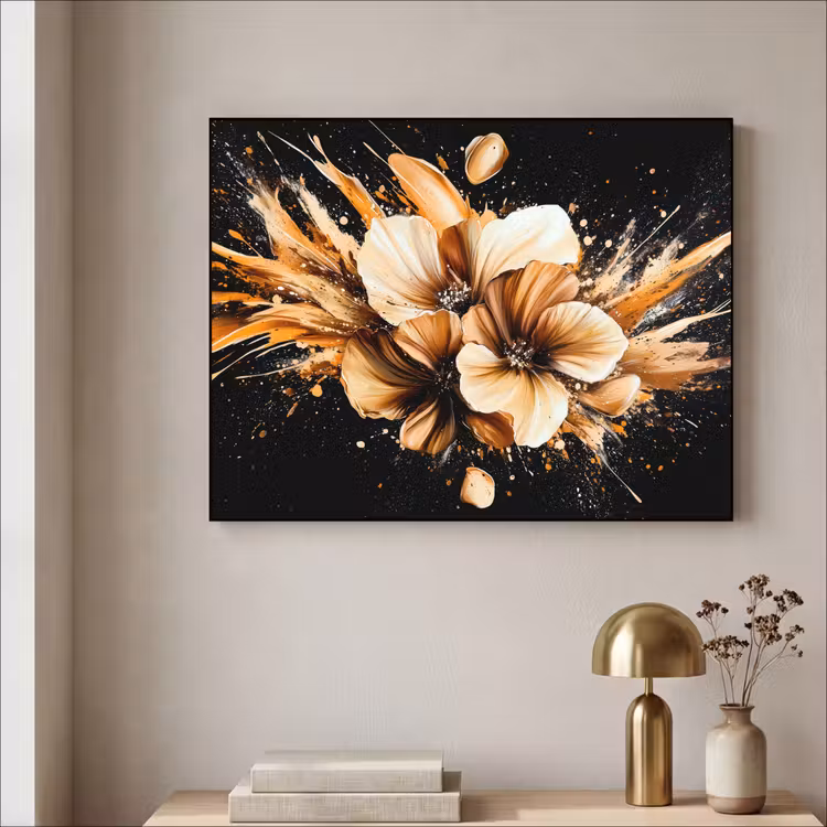 Art Frame - Bloemen - Goud - Graffiti - Zwart - Abstract — 3