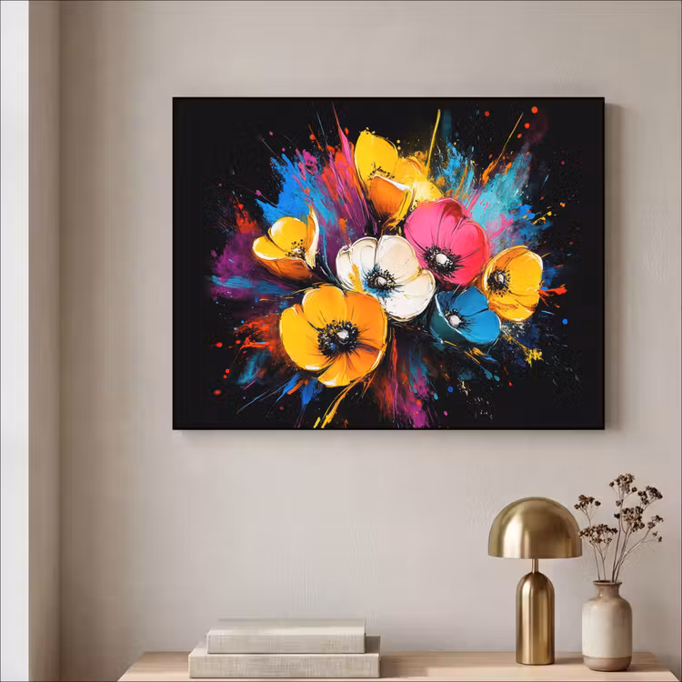Art Frame - Bloemen - Kleurrijk - Graffiti - Modern - Boeket — 3