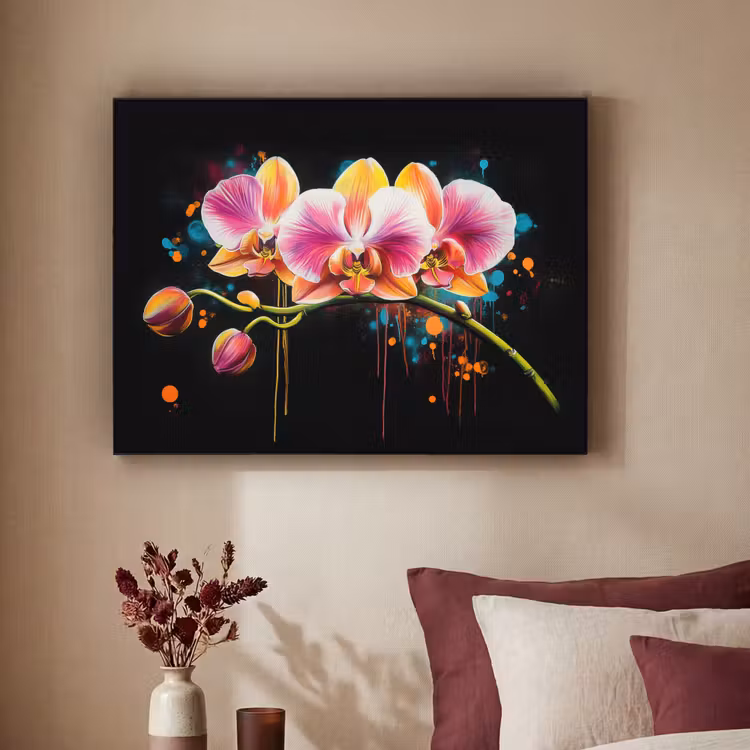 Art Frame - Orchidee - Graffiti - Kleurrijk - Bloemen - Abstract — 2