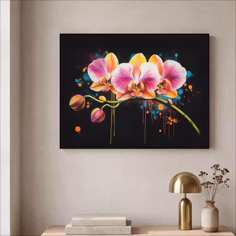 Art Frame - Orchidee - Graffiti - Kleurrijk - Bloemen - Abstract — 3