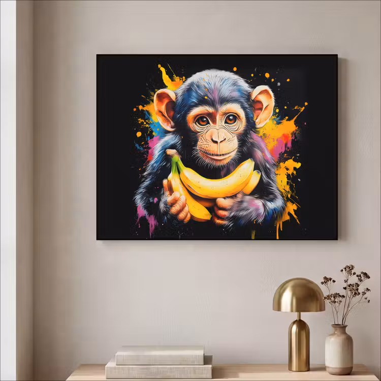 Art Frame - Aap - Graffiti - Kleurrijk - Bananen - Modern — 3