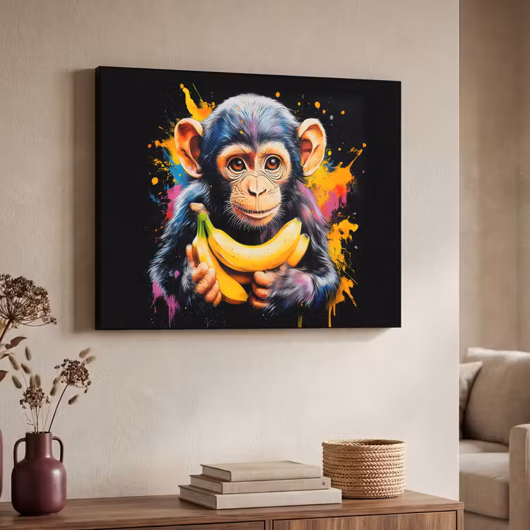 Art Frame - Aap - Graffiti - Kleurrijk - Bananen - Modern — 4