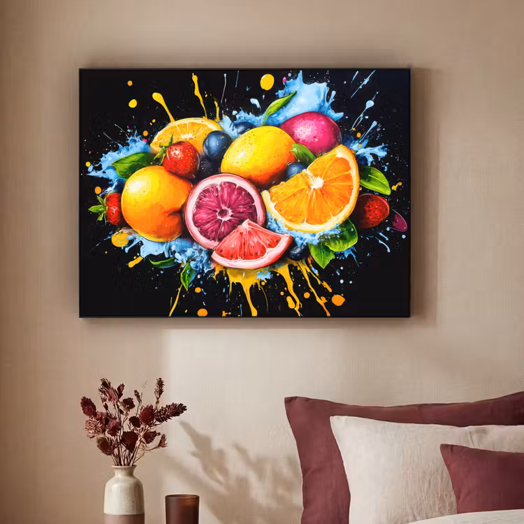 Art Frame - Fruit - Graffiti - Kleurrijk - Sinaasappel - Aardbei - Abstract — 2