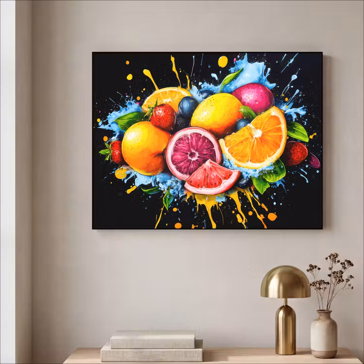 Art Frame - Fruit - Graffiti - Kleurrijk - Sinaasappel - Aardbei - Abstract — 3