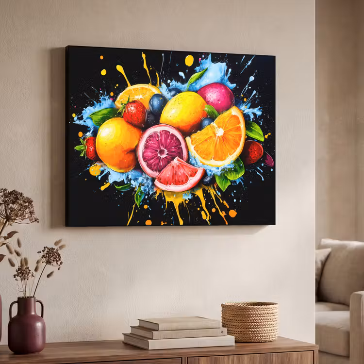 Art Frame - Fruit - Graffiti - Kleurrijk - Sinaasappel - Aardbei - Abstract — 4