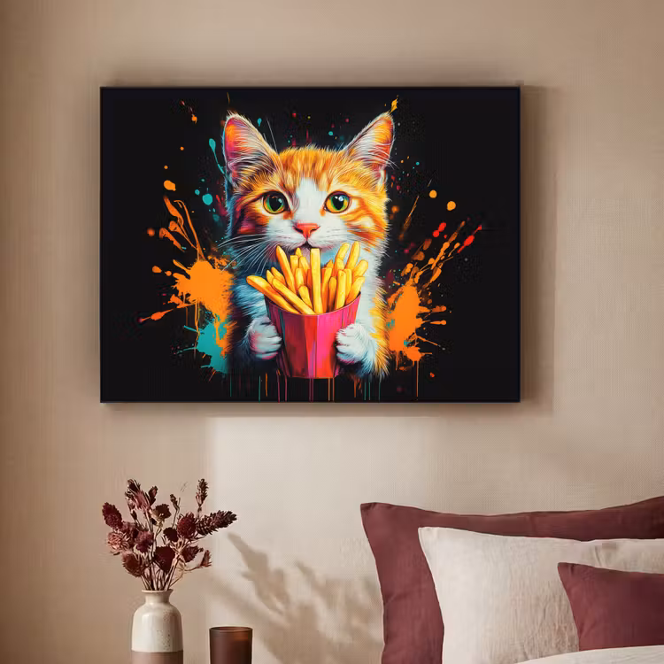 Art Frame - Kat - Eten - Patat - Graffiti - Abstract — 2
