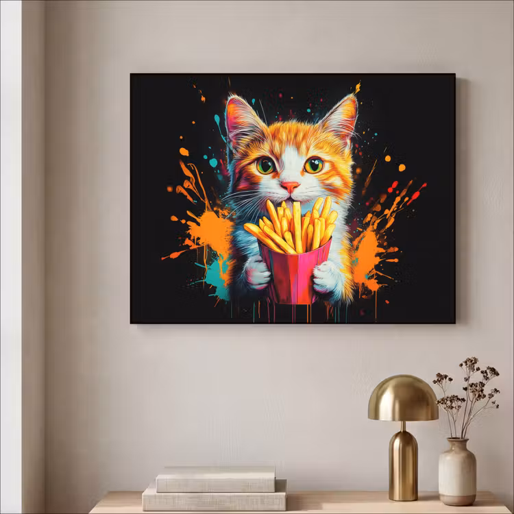 Art Frame - Kat - Eten - Patat - Graffiti - Abstract — 3