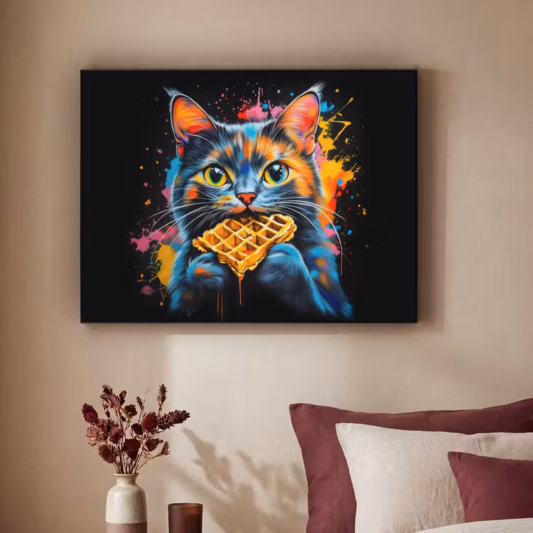 Art Frame - Kat - Graffiti - Kleurrijk - Wafel - Eten — 2