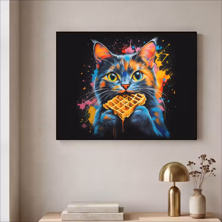 Art Frame - Kat - Graffiti - Kleurrijk - Wafel - Eten — 3