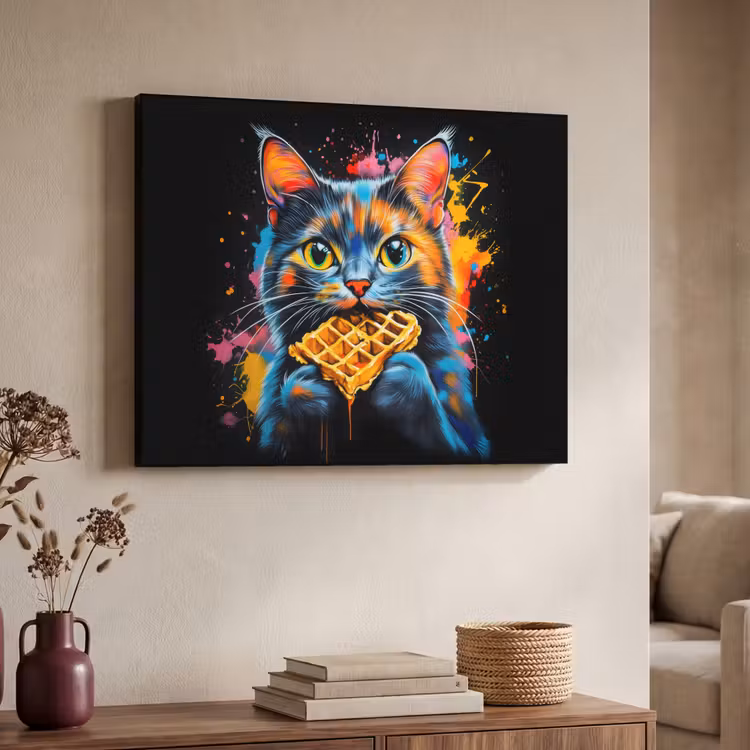 Art Frame - Kat - Graffiti - Kleurrijk - Wafel - Eten — 4
