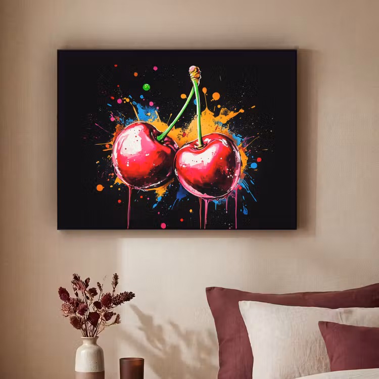 Art Frame - Kersen - Fruit - Graffiti - Verf - Abstract - Modern - Kleurrijk — 2