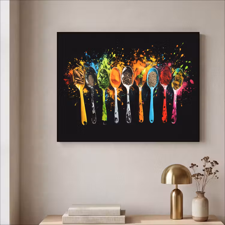Art Frame - Lepels - Kruiden - Modern - Graffiti - Verf - Kleurrijk — 3