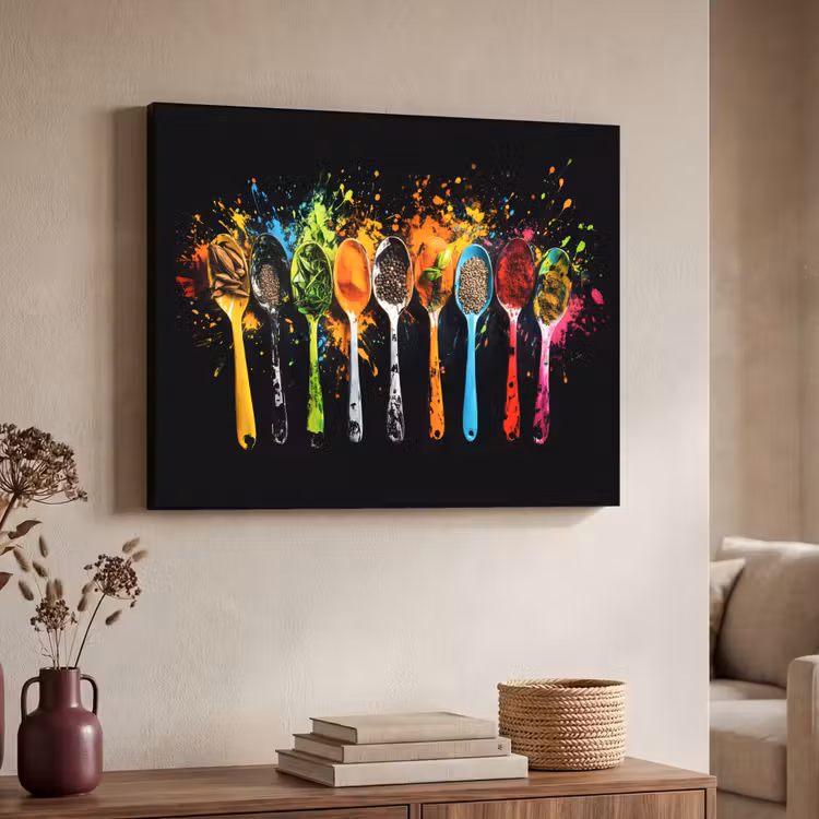 Art Frame - Lepels - Kruiden - Modern - Graffiti - Verf - Kleurrijk — 4