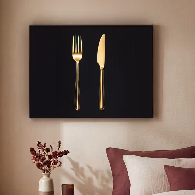 Art Frame - Bestek - Goud - Mes - Vork — 2