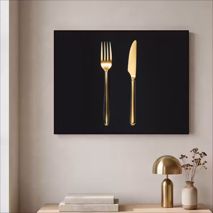 Art Frame - Bestek - Goud - Mes - Vork — 3
