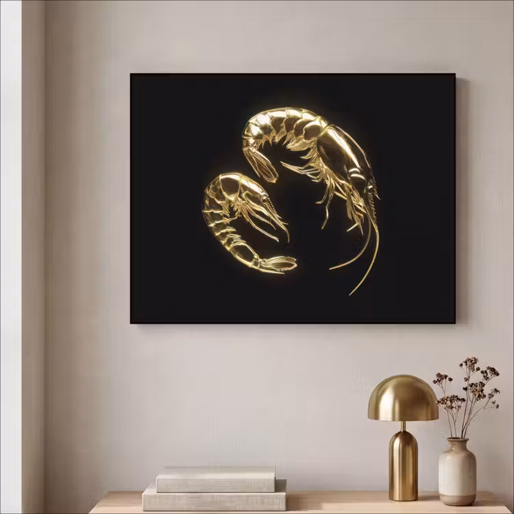 Art Frame - Garnalen - Zwart - Goud - Dieren — 3