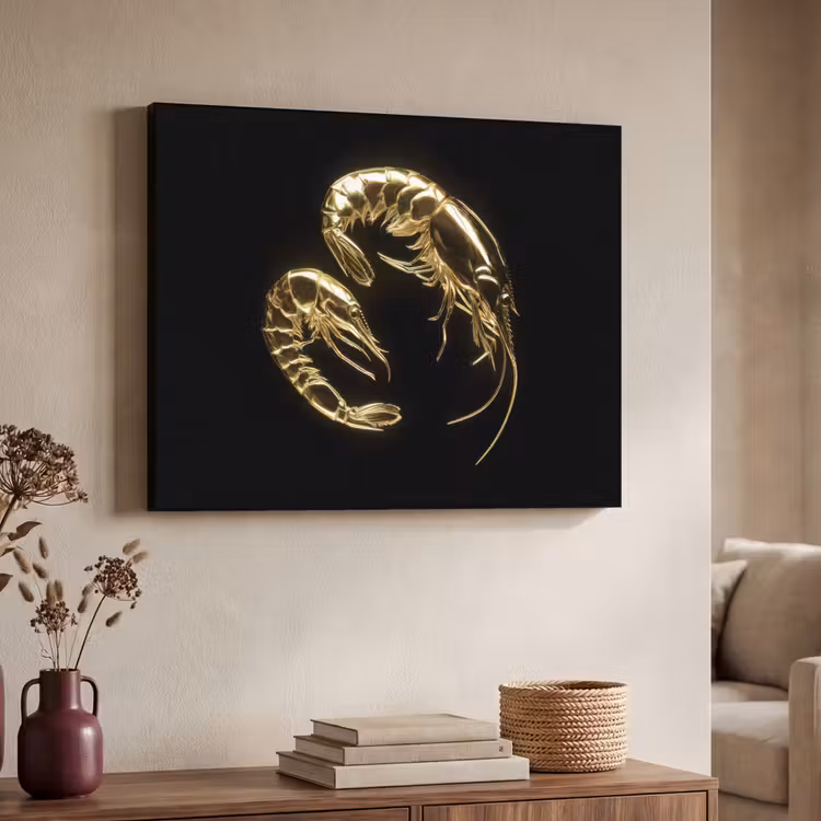 Art Frame - Garnalen - Zwart - Goud - Dieren — 4