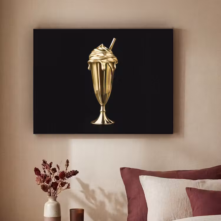 Art Frame - Milkshake - Goud - Drinken - Zwart — 2