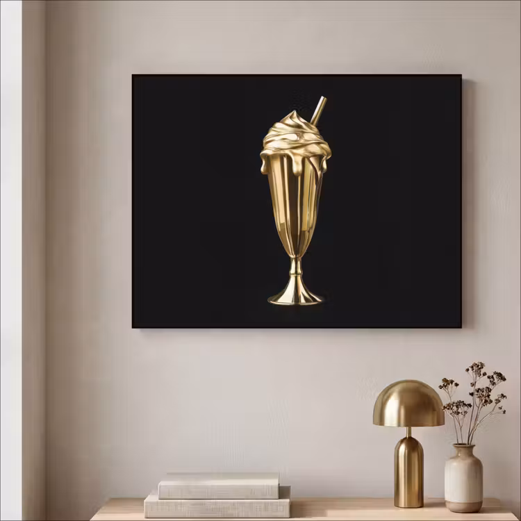 Art Frame - Milkshake - Goud - Drinken - Zwart — 3