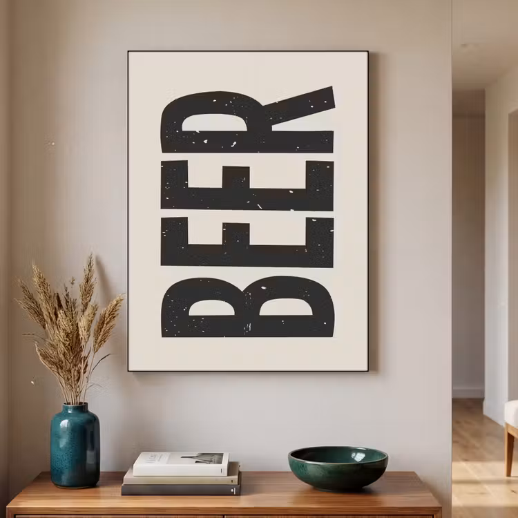 Art Frame - Beer - Vintage - Zwart - Beige — 2