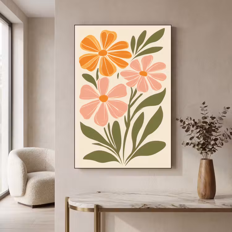 Art Frame - Minimalistisch - Bloemen - Bladeren - Roze — 3