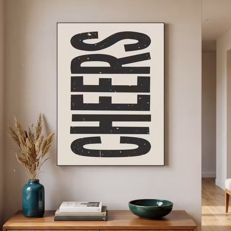 Art Frame - Cheers - Japandi - Zwart - Letters — 3
