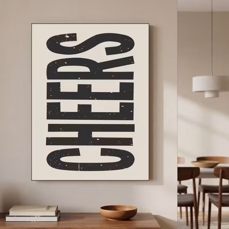 Art Frame - Cheers - Japandi - Zwart - Letters — 4