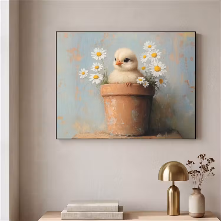 Art Frame - Bloempot - Kuiken - Bloemetjes — 3