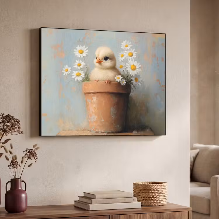 Art Frame - Bloempot - Kuiken - Bloemetjes — 4