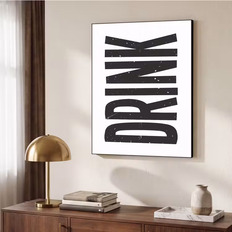 Art Frame - Drink - Zwart - Wit - Decoratie — 6