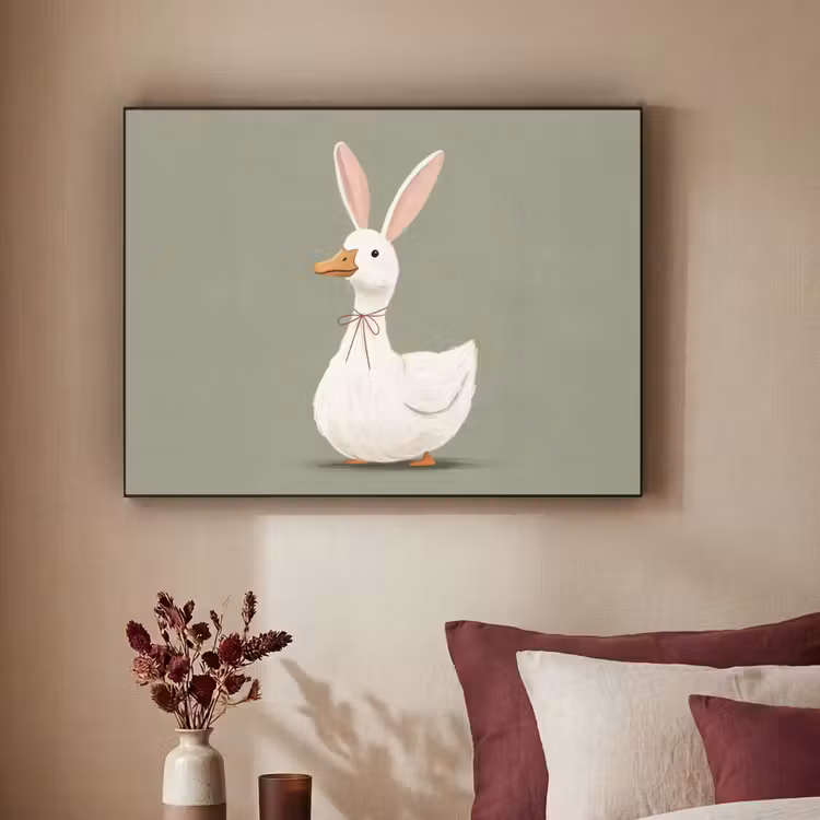 Art Frame - Eend - Konijnoren - Grijs — 2