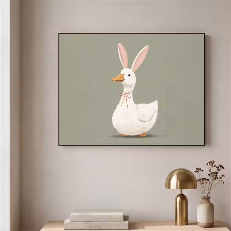 Art Frame - Eend - Konijnoren - Grijs — 3