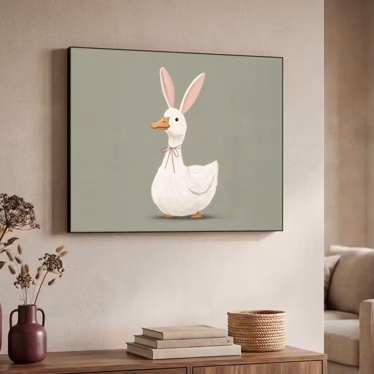 Art Frame - Eend - Konijnoren - Grijs — 4