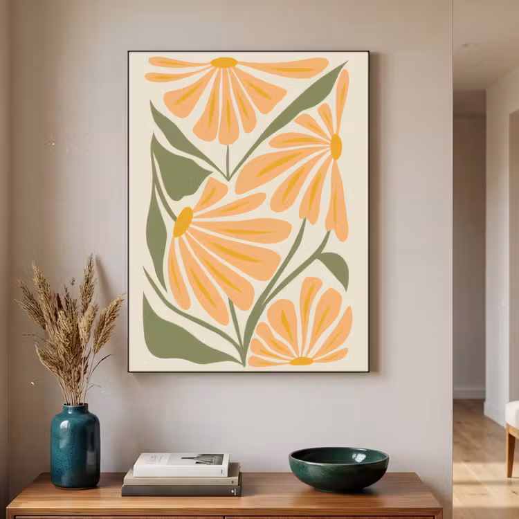 Art Frame - Blaadjes - Zachtoranje - Bloemen — 2