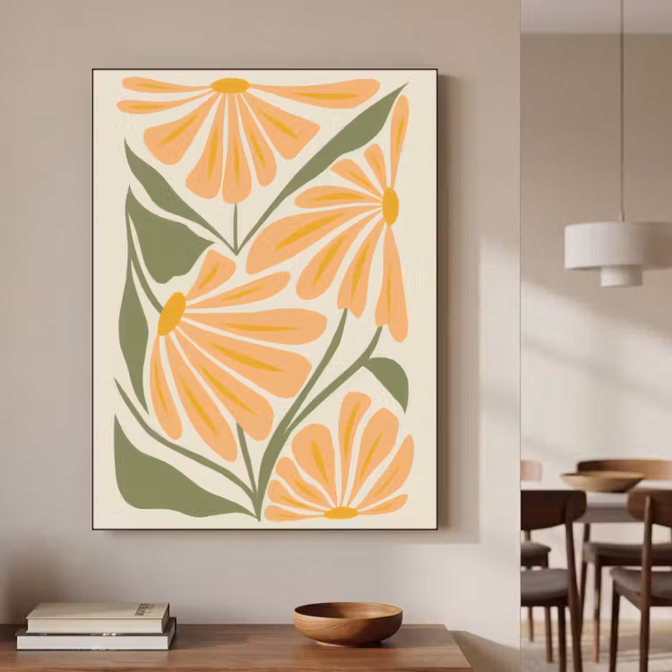 Art Frame - Blaadjes - Zachtoranje - Bloemen — 4
