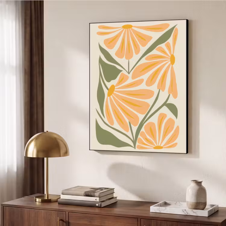 Art Frame - Blaadjes - Zachtoranje - Bloemen — 7