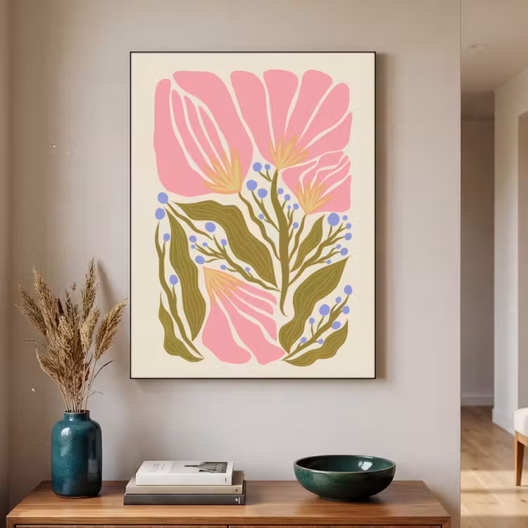 Art Frame - Bloemen - Bladeren - Abstract - Roze — 3