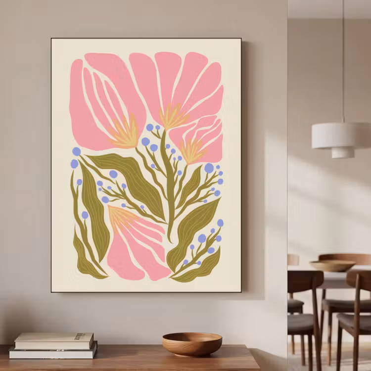 Art Frame - Bloemen - Bladeren - Abstract - Roze — 5
