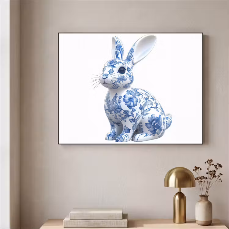 Art Frame - Delftsblauw - Haasje - Wit — 3