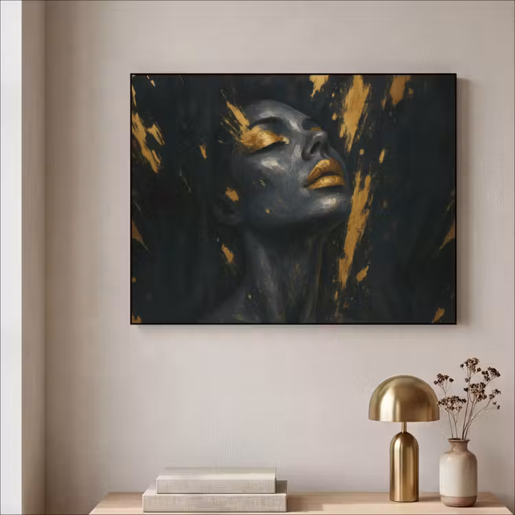 Art Frame - Gezicht - Vrouw - Verfspatten - Abstract — 3