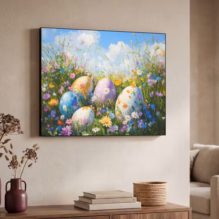 Art Frame - Grasveld - Eieren - Bloemen — 4