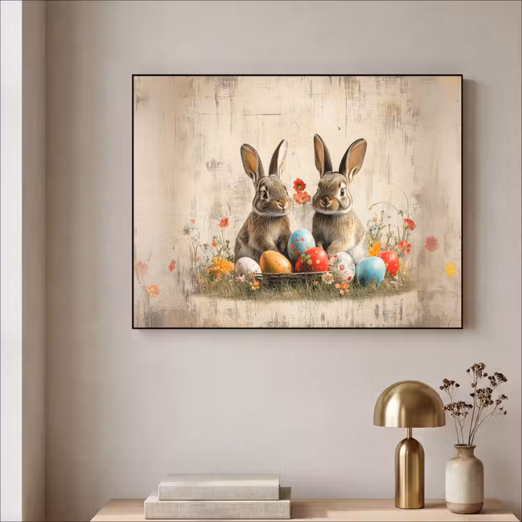 Art Frame - Konijnen - Bloemen - Eieren — 3