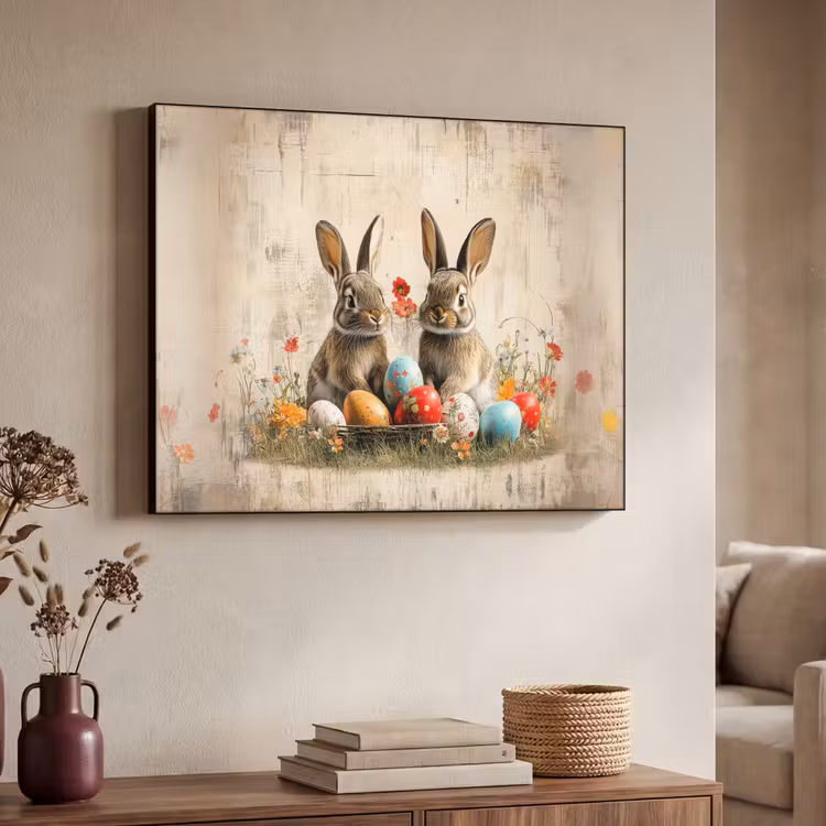 Art Frame - Konijnen - Bloemen - Eieren — 4
